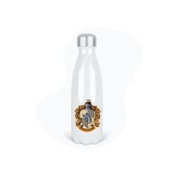 Bouteille gourde isotherme acier inox - Blanc - 350 ml - imprimé illustration Blason école des sorciers