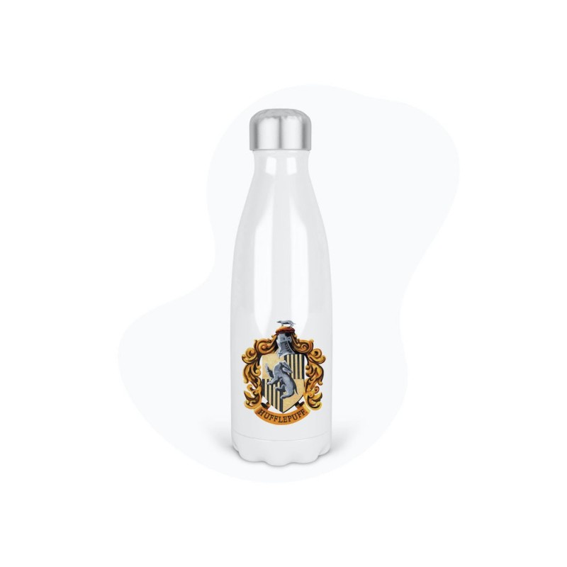 Bouteille gourde isotherme acier inox - Blanc - 350 ml - imprimé illustration Blason école des sorciers