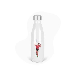 Bouteille gourde isotherme acier inox - Blanc - 350 ml - imprimé illustration Football