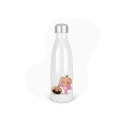 Bouteille gourde isotherme acier inox - Blanc - 350 ml - imprimé illustration Citrouille Halloween