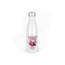 Bouteille gourde isotherme acier inox - Blanc - 350 ml - imprimé illustration sport Danseuse étoile