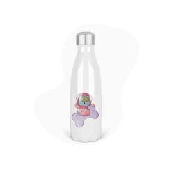 Bouteille gourde isotherme acier inox - Blanc - 350 ml - imprimé illustration Chien espace