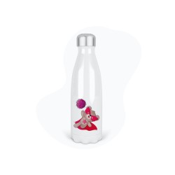 Bouteille gourde isotherme acier inox - Blanc - 350 ml - imprimé illustration Super héros ours