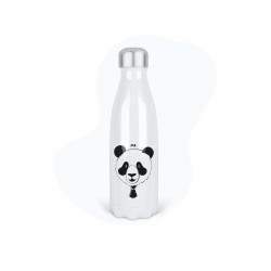 Bouteille gourde isotherme acier inox - Blanc - 350 ml - imprimé illustration Panda