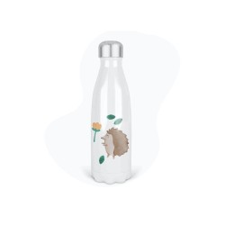 Bouteille gourde isotherme acier inox - Blanc - 350 ml - imprimé illustration Hérisson