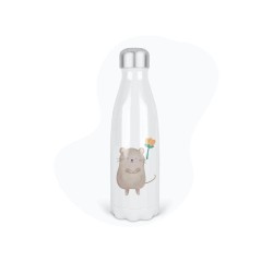 Bouteille gourde isotherme acier inox - Blanc - 350 ml - imprimé illustration Sourie