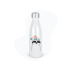 Bouteille gourde isotherme acier inox - Blanc - 350 ml - imprimé illustration Animal