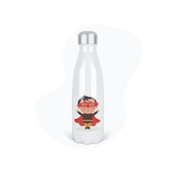 Bouteille gourde isotherme acier inox - Blanc - 350 ml - imprimé illustration Super héros