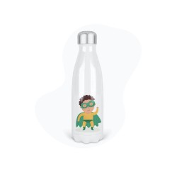 Bouteille gourde isotherme acier inox - Blanc - 350 ml - imprimé illustration Super Héros garçon
