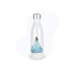 Bouteille gourde isotherme acier inox - Blanc - 350 ml - imprimé illustration Ma princesse