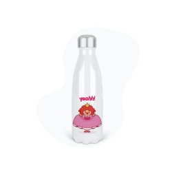 Bouteille gourde isotherme acier inox - Blanc - 350 ml - imprimé illustration yeah princesse