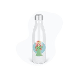 Bouteille gourde isotherme acier inox - Blanc - 350 ml - imprimé illustration princesse