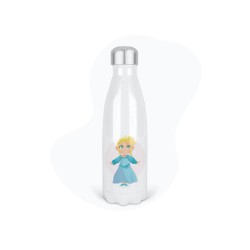 Bouteille gourde isotherme acier inox - Blanc - 350 ml - imprimé illustration princesse