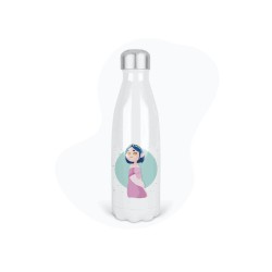 Bouteille gourde isotherme acier inox - Blanc - 350 ml - imprimé illustration princesse