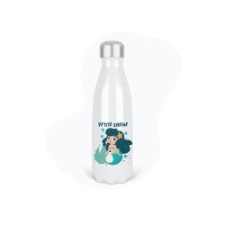 Bouteille gourde isotherme acier inox - Blanc - 350 ml - imprimé illustration Petite sirène
