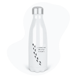 Bouteille gourde isotherme acier inox - Blanc - 350 ml - imprimé illustration cinéma école des sorciers