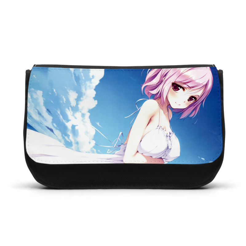 Trousse à Crayons - Rentrée scolaire école - imprimé Manga girl ciel