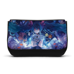 Trousse à Crayons - Rentrée scolaire école - imprimé Manga girl Bleu
