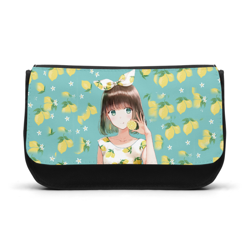Trousse à Crayons - Rentrée scolaire école - imprimé Manga anime girl Fleurs
