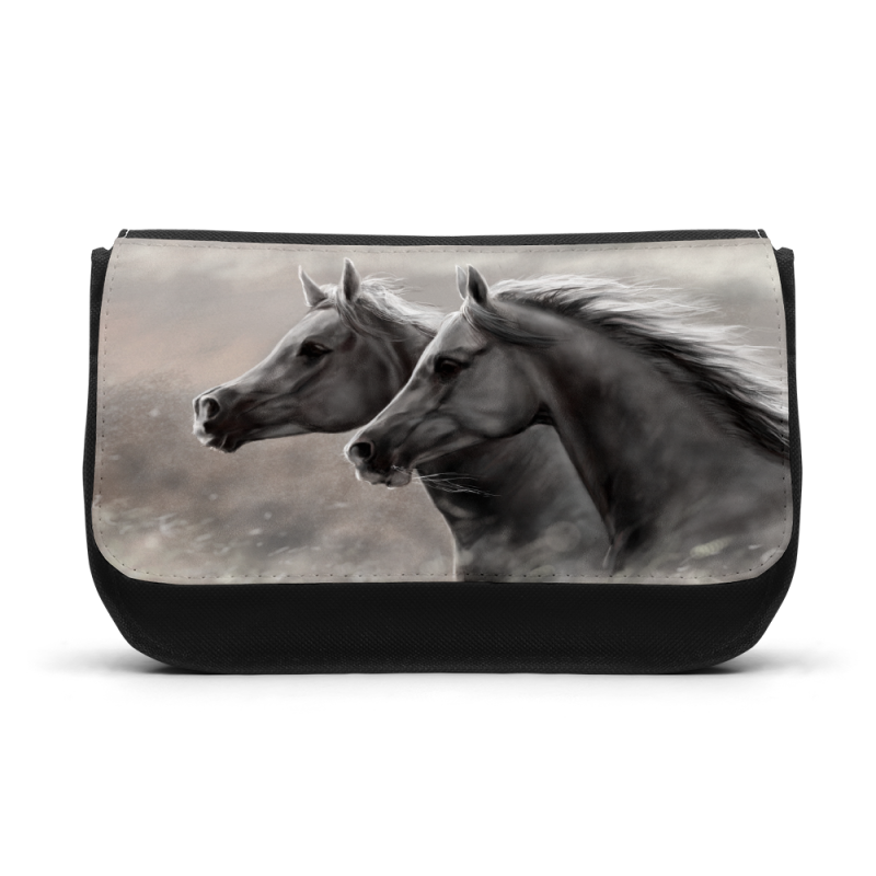 Trousse à Crayons - Rentrée scolaire école - imprimé Cheval sauvage
