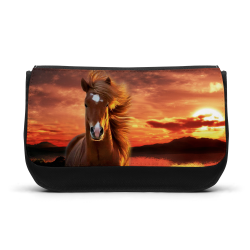 Trousse à Crayons - Rentrée scolaire école - imprimé Cheval coucher soleil