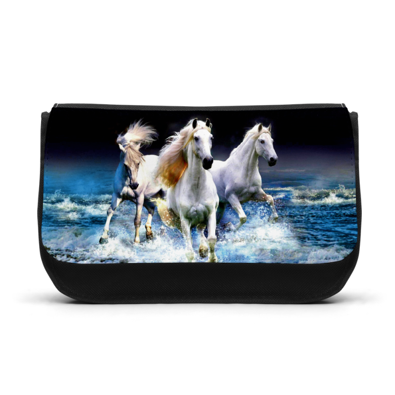 Trousse à Crayons - Rentrée scolaire école - imprimé Cheval océan