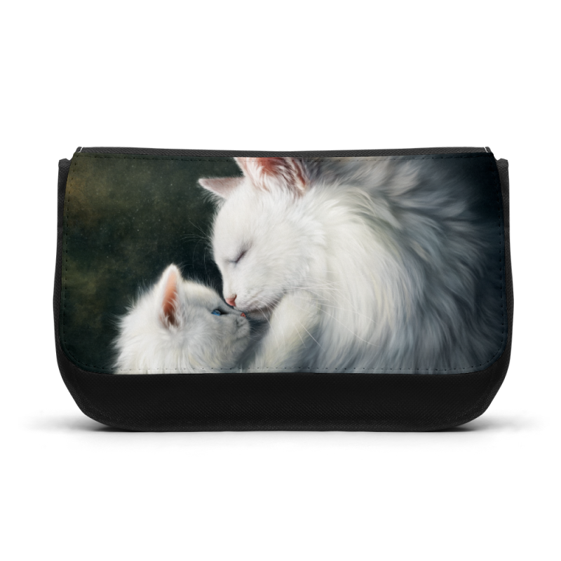 Trousse à Crayons - Rentrée scolaire école - imprimé chat blanc