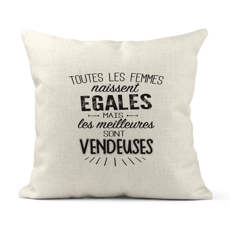 Housse de coussin - Lin - Décoration - imprimé citation Les meilleures sont vendeuses