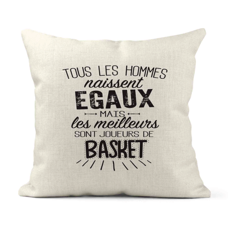 Housse de coussin - Lin - Décoration - imprimé illustration Sport Les meilleurs sont joueurs de basket