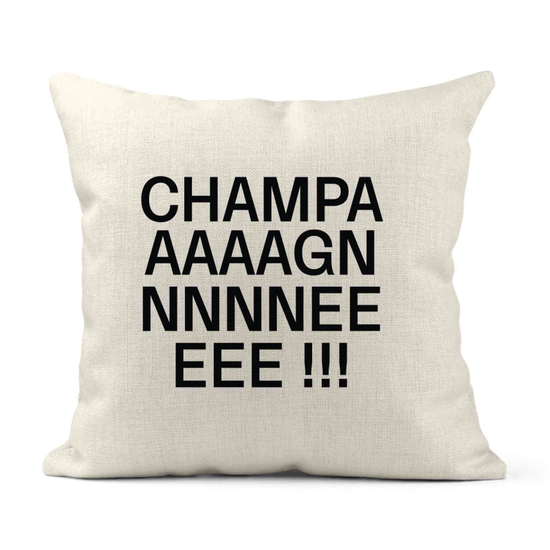 Housse de coussin - Lin - Décoration - imprimé Citation Champagne