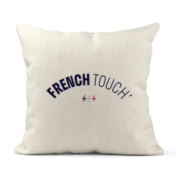 Housse de coussin - Lin - Décoration - imprimé Citation French touch