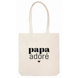 Sac tote bag - Toile Lin - Décoration - imprimé illustration papa adoré