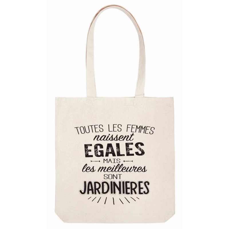 Sac tote bag - Toile Lin - Décoration - imprimé citation illustration Les meilleures sont Jardinières