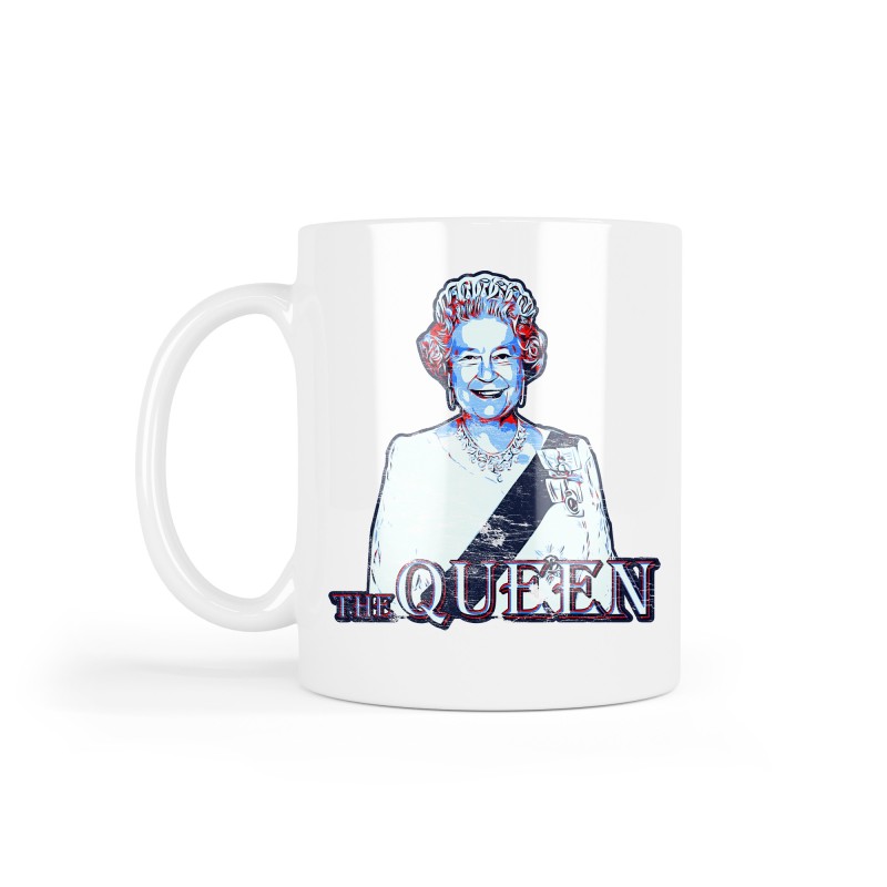 Mug céramique imprimé illustration Reine Angleterre queen