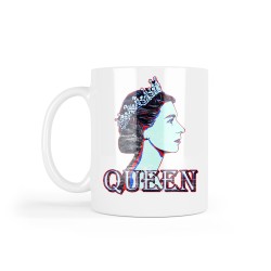Mug céramique imprimé illustration Reine Angleterre queen