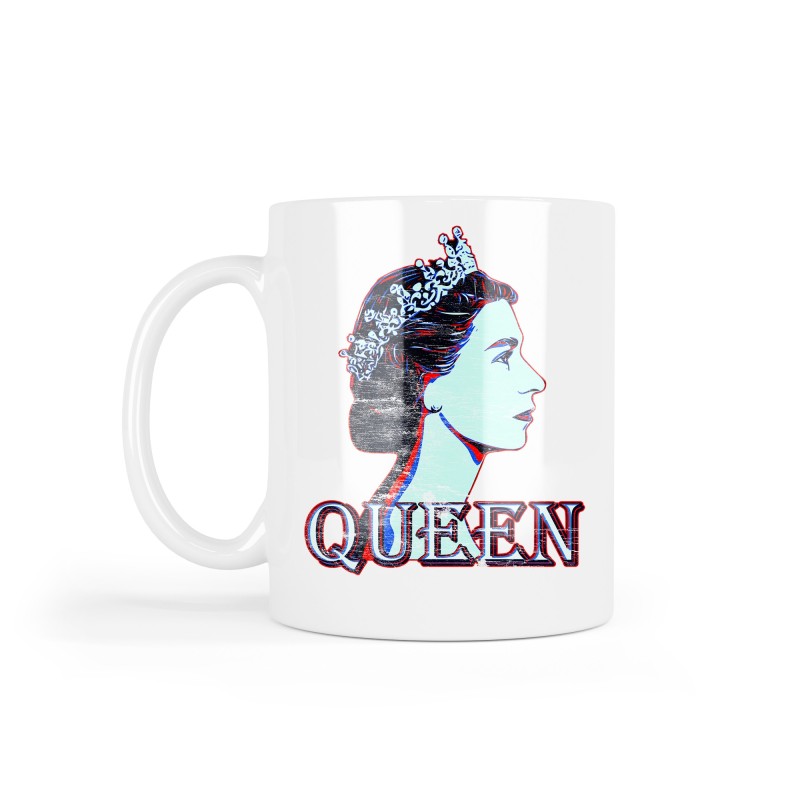 Mug céramique imprimé illustration Reine Angleterre queen