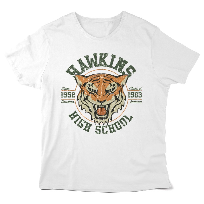 T-Shirt imprimé - Série stranger - illustration tigre Hawkins school
