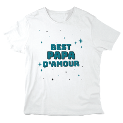 -Shirt imprimé à message - Fête des pères - Best papa d'amour