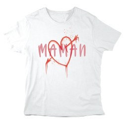 T-Shirt imprimé à message - Cadeau Fête des mères - Maman coeur