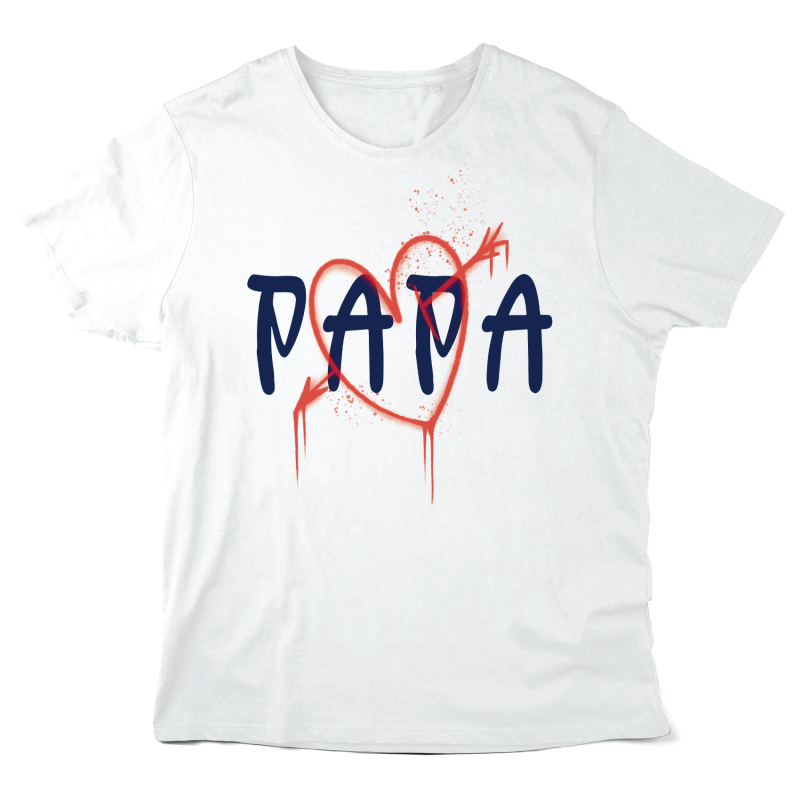 T-Shirt imprimé à message - Cadeau fête des pères - Papa