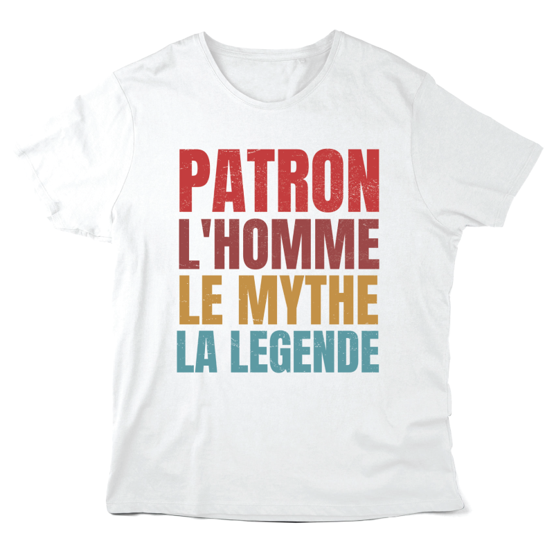 T-Shirt imprimé à message - Cadeau métiers  - Patron l'homme le mythe la légende