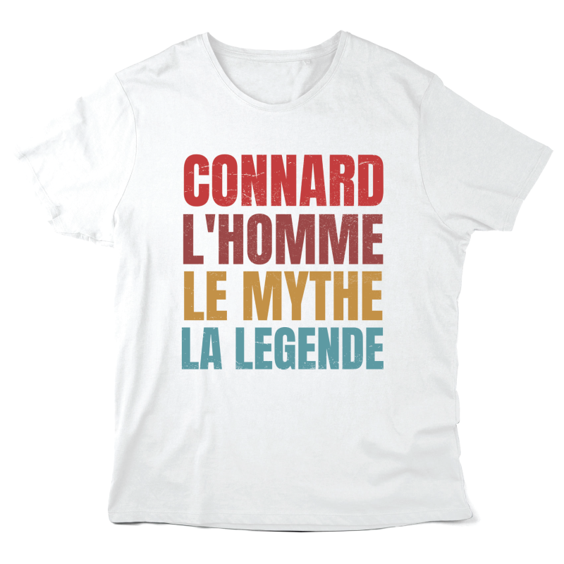 T-Shirt imprimé à message - Cadeau humour - Connard l'homme le mythe la légende