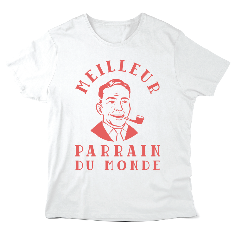 T-Shirt imprimé à message - Cadeau Baptême - Meilleur parrain du monde