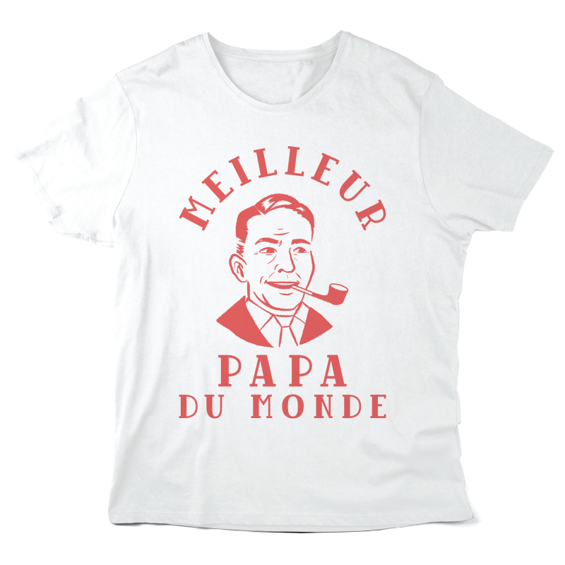 T-Shirt imprimé à message - Cadeau Fête des pères - Meilleur Papa du monde