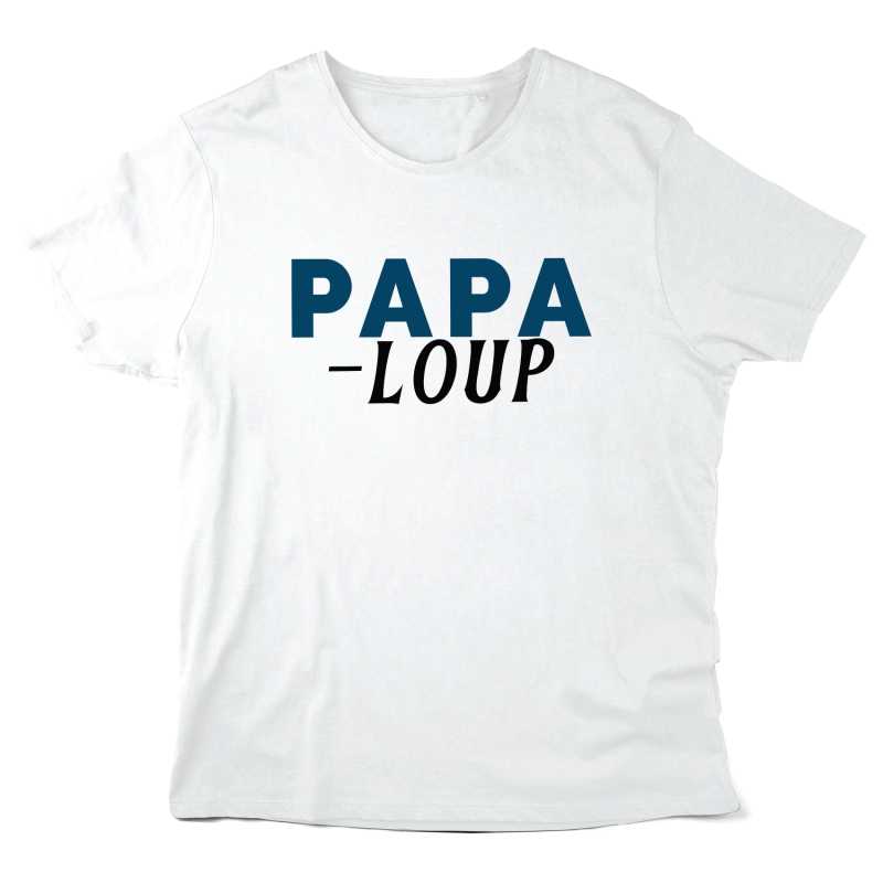 T-Shirt imprimé à message - Cadeau Fête des pères - Papa loup