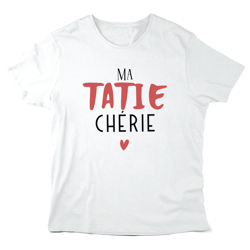 T-Shirt imprimé à message - Cadeau famille - Ma tatie chérie