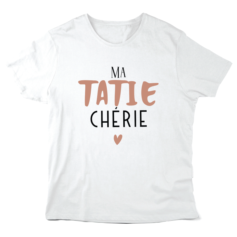 T-Shirt imprimé à message - Cadeau famille - Ma tatie chérie