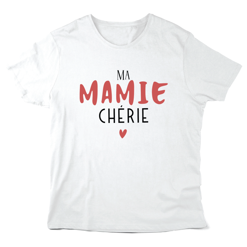 T-Shirt imprimé à message - Cadeau fête grands-mères - Ma mamie chérie
