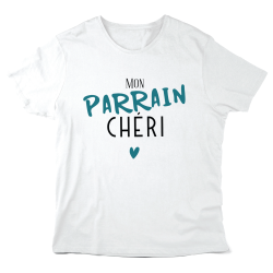 T-Shirt imprimé à message - Cadeau baptême - Parrain chéri