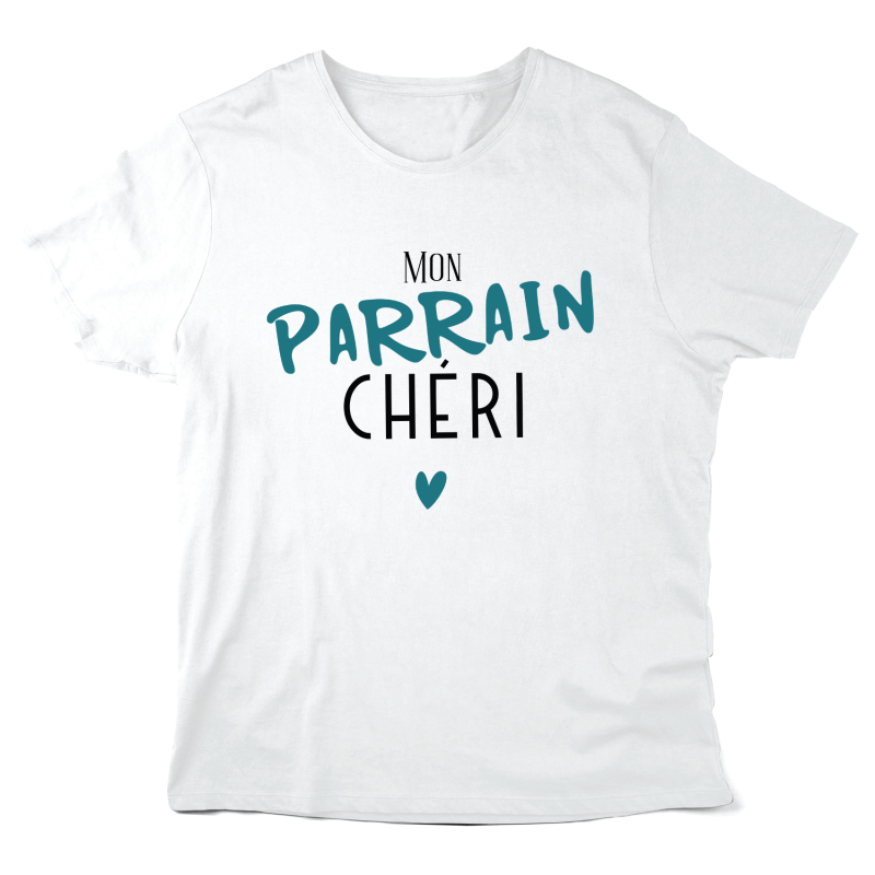 T-Shirt imprimé à message - Cadeau baptême - Parrain chéri